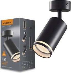 Mennyezeti Fali Lámpa Fali lámpa Mozgatható spot lámpatest GU10 Fekete Videx
