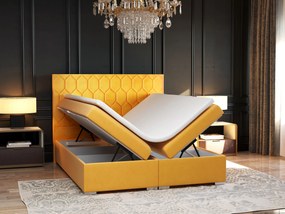 Franciaágy Boxspring 160 cm Piranno (sárga) (tárolóhellyel). Akció -16%. 1020342