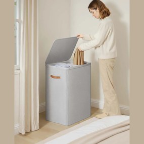 SongmicsHome TALIA szennyeskosár 170 l, 56×40×75 cm, világosszürke