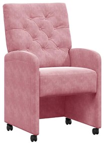 Kerekes Étkező Székek 2 pcs Rózsaszín 58 x 67 x 97 cm Bársony