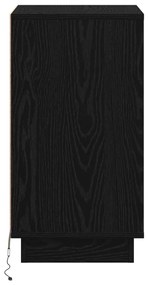Éjjeli Szekrény LED Fekete Tölgy 39x34.5x65 cm Műanyag fa