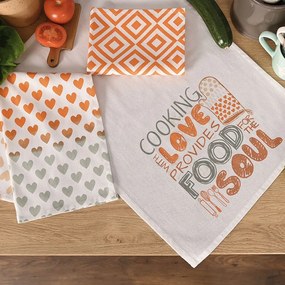 Love For Soul 3 db-os konyharuha szett, mérete 40x60cm.