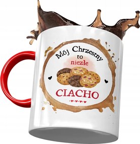 Piros Bögre Keresztelőre Születésnapra Ajándék Nyomtatott Fotóval