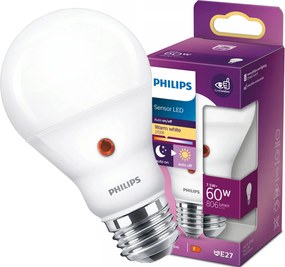 Led izzó E27 A60 7.5W 60W 806lm 2700K Meleg alkonyérzékelő Philips