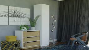 Drohmo SD-50 gardróbszekrény, 50x180x50 cm, fehér