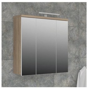 Tükrös fali fürdőszobai szekrény VENOM, fehér/sonoma tölgy