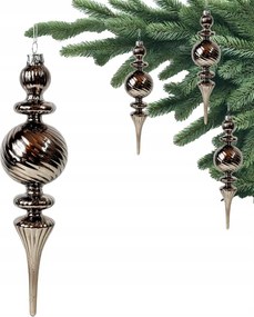 Nagy, grafit színű, Premium Üveg Díszgömb, 25 cm-es üveg karácsonyfadísz