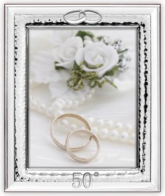 Képkeret 15x20 ezüst 50 éves házassági évfordulóra ajándékba