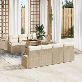 Kerti Kanapé Szett 8 pcs Beige és krém 100 x 55 x 73 cm