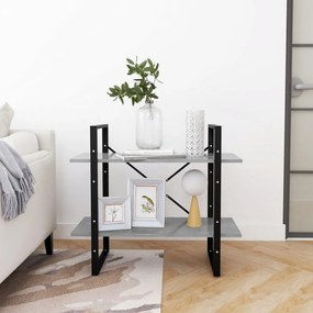 2-szintes betonszürke szerelt fa könyvszekrény 80 x 30 x 70 cm
