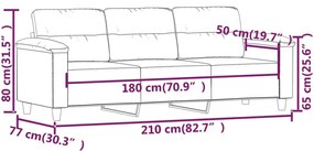 3 személyes bézs mikroszálas szövetkanapé 180 cm