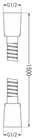 Mexen tartozékok, Zuhanycső 150 cm, rozsdamentes acél fonat, grafit, 79460-66