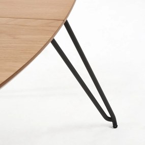 Novaks bővíthető étkezőasztal tölgyfa dekoros asztallappal, ø 120 cm - Kave Home