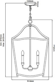 Elstead Lighting YARMOUTH FE-YARMOUTH-6P Csillár 6x60W/E14
