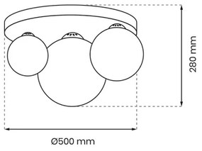 Mennyezeti lámpa REFLEX 2xE14/40W/230V + 1xE27/60W/230V