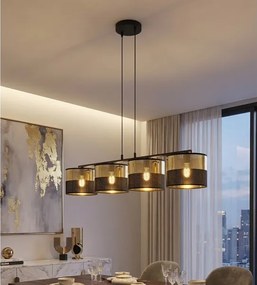 Kábeles csillár LUX 4xE27/15W/230V fekete/arany