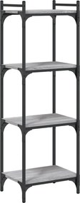 vidaXL 4 szintes szürke sonoma szerelt fa könyvespolc 40 x 30 x 120 cm