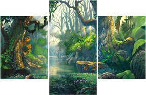 Kép - Egy trópusi erdő illusztrációja (90x60 cm)