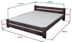 Laura ágy 180x200 cm, diófa Ágyrács: Lamellás ágyrács, Matrac: Deluxe 10 cm matrac