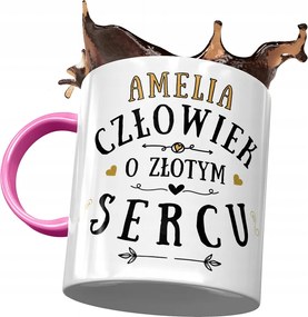 Rózsaszín Bögre Amelia Feleség Barátnő Nyomtatott Fotóval