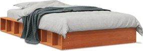vidaXL viaszbarna tömör fenyőfa ágy matrac nélkül 100 x 200 cm