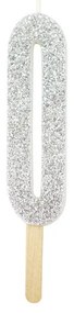 PME glitter gyertya, ezüst, 0