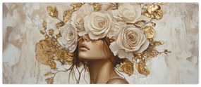 Kép - Lány rózsákkal (120x50 cm)
