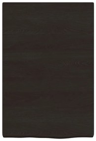 sötétbarna kezelt tömör tölgyfa fali polc 40x60x(2-4) cm