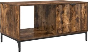 vidaXL Dohányzóasztal fiókkal Füstölt tölgy 90 x 49 x 46 cm Faanyag