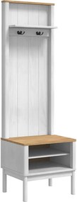 vidaXL Előszobafal FLORO Fehér 50 x 40 x 158 cm Tömör fenyőfa