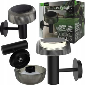 Led Kerti Lámpa, Szolár Fali Lámpa, Usb-c Töltéssel 2 az 1-ben, Fekete