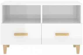 fehér magasfényű szerelt fa TV-szekrény 80x36x50 cm