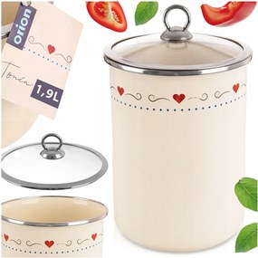 Zománcozott konyhai tárolók ömlesztett termékek kávé tészta só 1,9