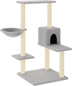 vidaXL világosszürke macskabútor szizál kaparófákkal 95 cm