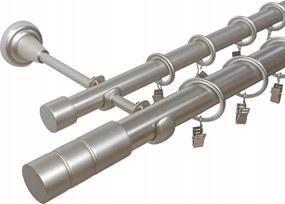 Függönykarnis Dupla Fém színes szatén mix végek 25+19 mm 140 cm