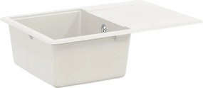 vidaXL Mosogató Fehér 670 x 460 mm 80% Kvarc és 20% Gyanta