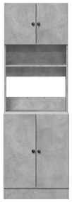 Betonszürke szerelt fa konyhaszekrény 60 x 50 x 180 cm