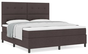 Boxspring Ágy Matraccal Sötétbarna Szövet Super King