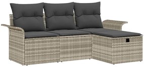 vidaXL Kerti Kanapé Szett párnával tárolóval 4 pcs Poli rattan