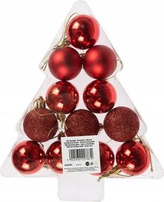 Karácsonyfa gömbök piros szett 12 db 4 cm Arpex karácsonyfa