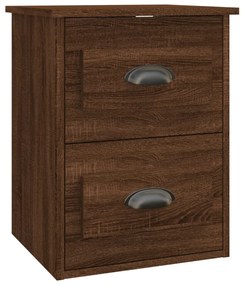 2db barna tölgyszínű falra szerelhető éjjeliszekrény 41,5x36x53