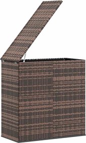 Barna Polyrattan Kerti Párnatartó Doboz 100 X 49 X 103,5 Cm