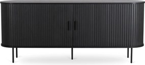 Kétajtós, tolóajtós komód 180 cm méretben, fekete színben TRISH