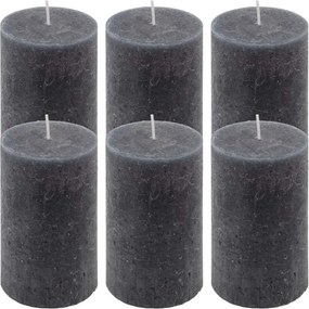Rusztikus gyertya készlet 11,5 cm Ø 6,8 cm 6 db antracit