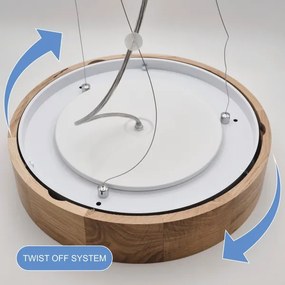 OAK függeszték 3xE27/60W/230V tölgy, átmérő 47,5 cm