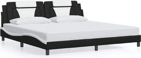 vidaXL fekete és fehér műbőr ágykeret Viana matrac nélkül 200x200 cm
