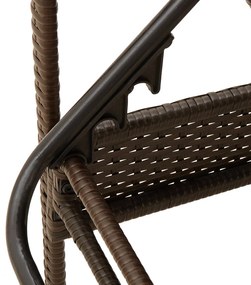 Napozóágy Párnával Barna 63x200x81 cm Poli Rattan