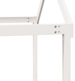 fehér tömör fenyőfa gyerekágytető 207 x 95,5 x 159 cm