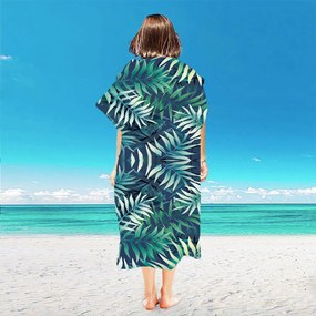 Strandkészlet BORNEO – Fürdőlepedő 100×180 cm és poncsó 80×145 cm, sötétkék