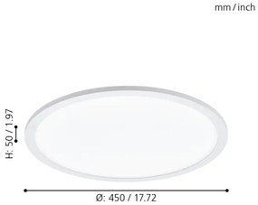 Eglo 98208 - SARSINA-A LED 19,5W 230V dimmelhető mennyezeti lámpa + távirányító
